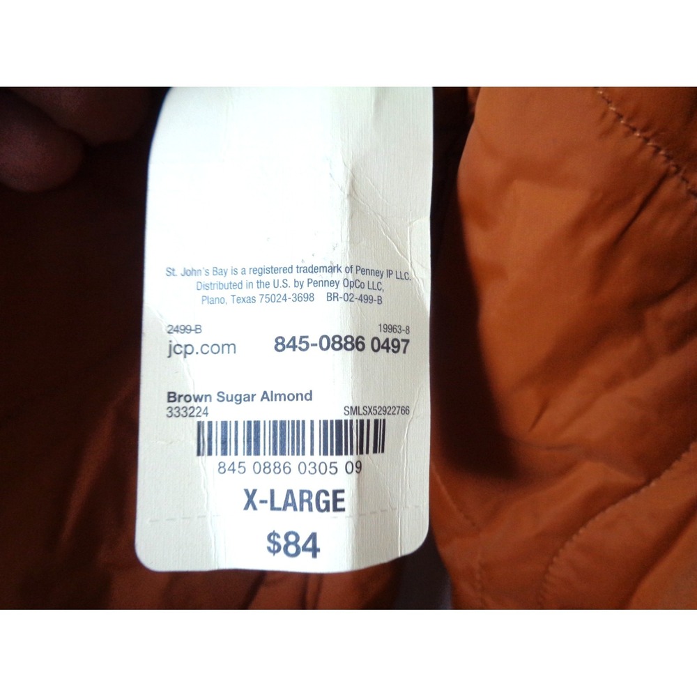 St.‎ John's Bay Quilted Jacket Womens XL Orange Snap Front Long Sleeve New - Picture 3 of 5